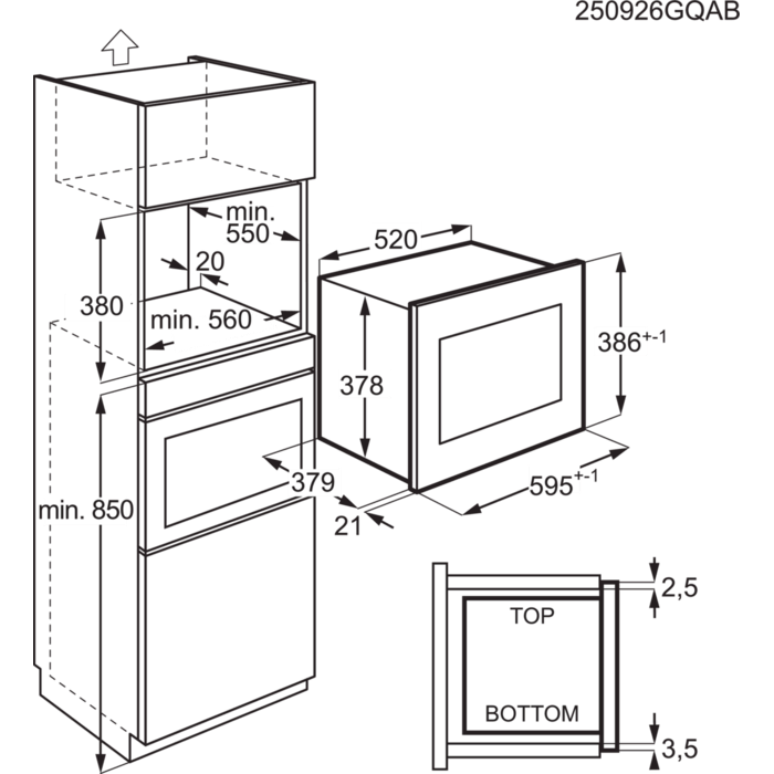 Installation Diagram with product measurements