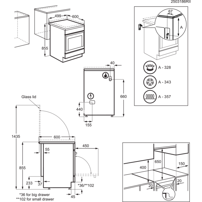 Installation Diagram with product measurements