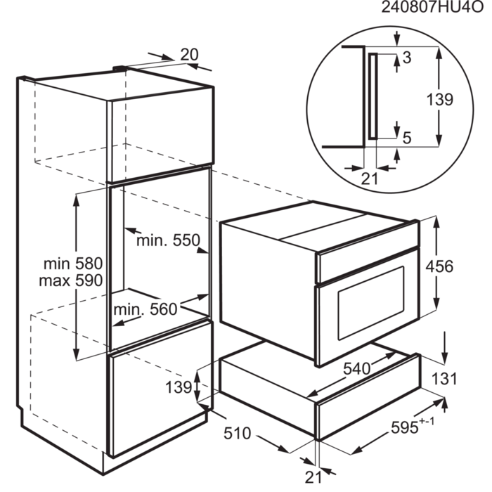 Installation Diagram with product measurements