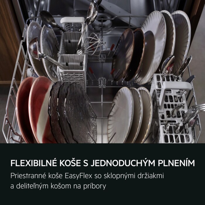 FLEXIBILNÉ KOŠE S JEDNODUCHÝM PLNENÍM Priestranné koše EasyFlex so sklopnými časťami a deliteľným košom na príbory.