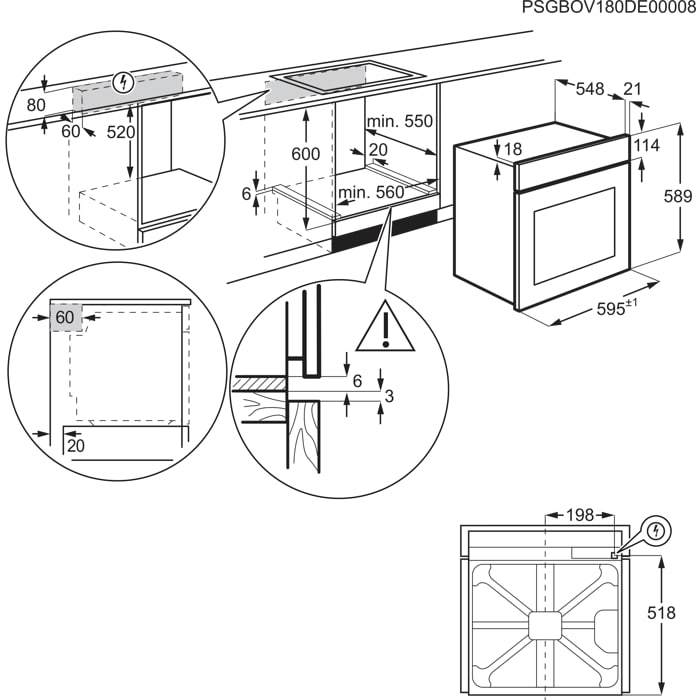 Installation Diagram with product measurements