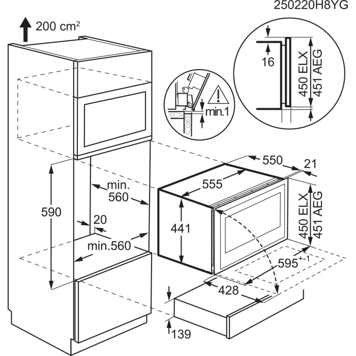 Installation Diagram with product measurements
