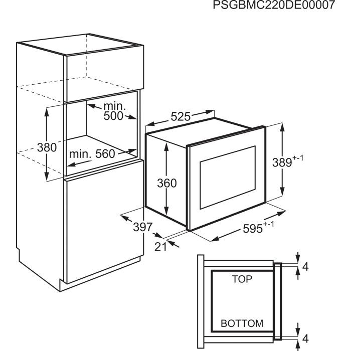 Installation Diagram with product measurements