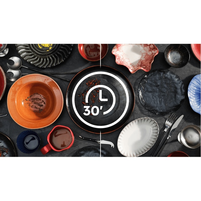 30-minute QuickProgram for efficient cleaning. Fast.