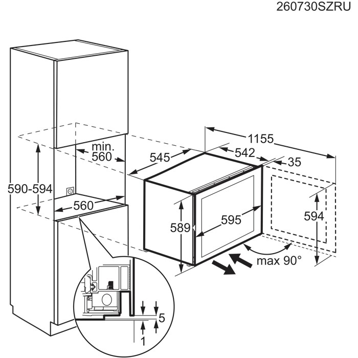 Installation Diagram with product measurements