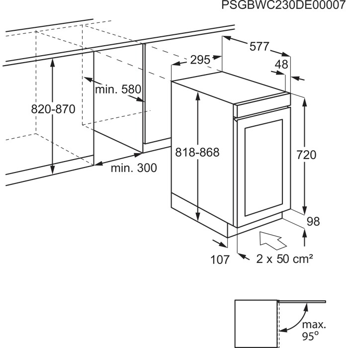 Installation Diagram with product measurements