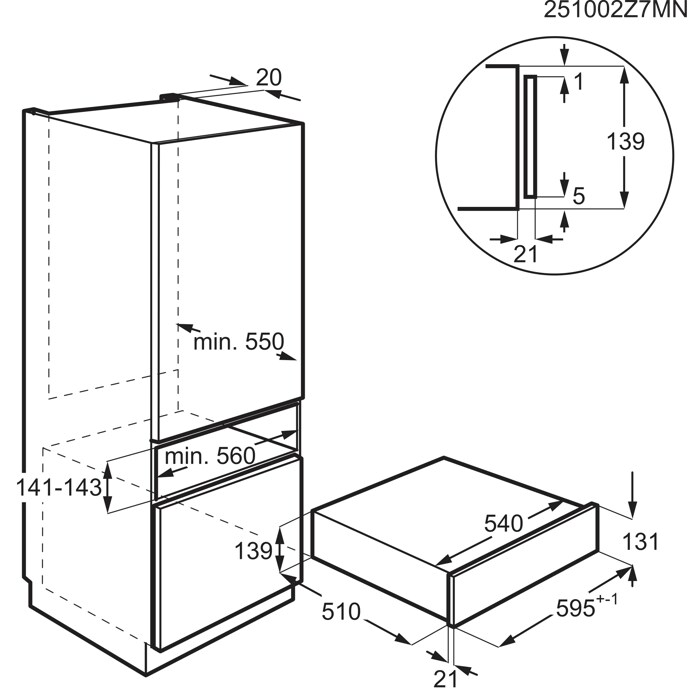 Installation Diagram with product measurements