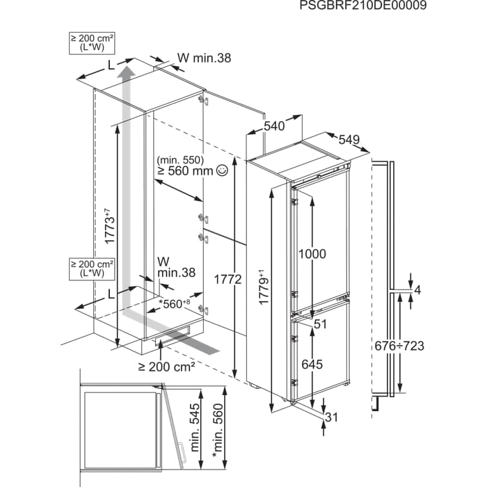 Installation Diagram with product measurements