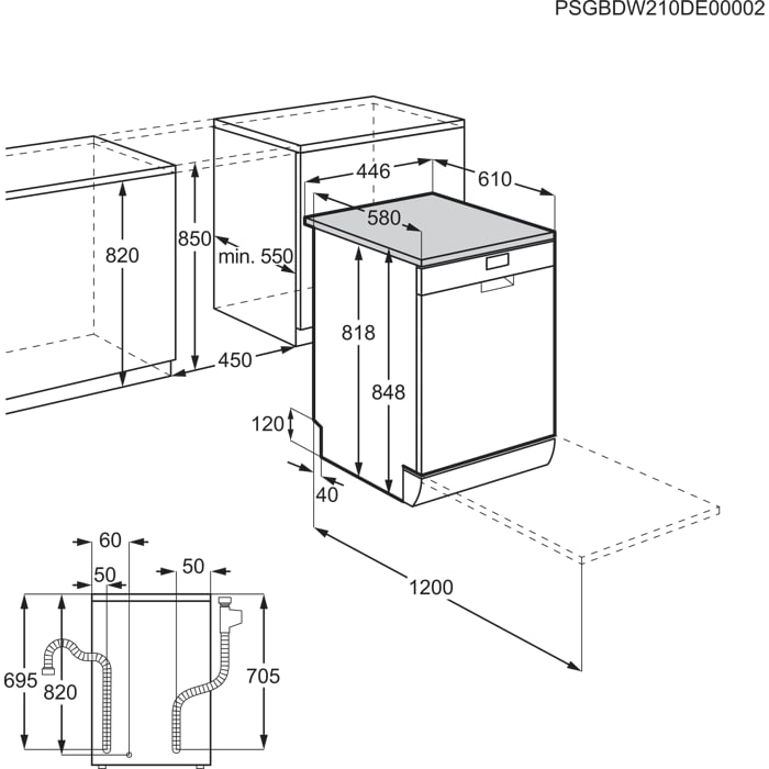 Installation Diagram with product measurements