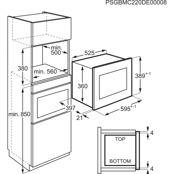 Installation Diagram with product measurements