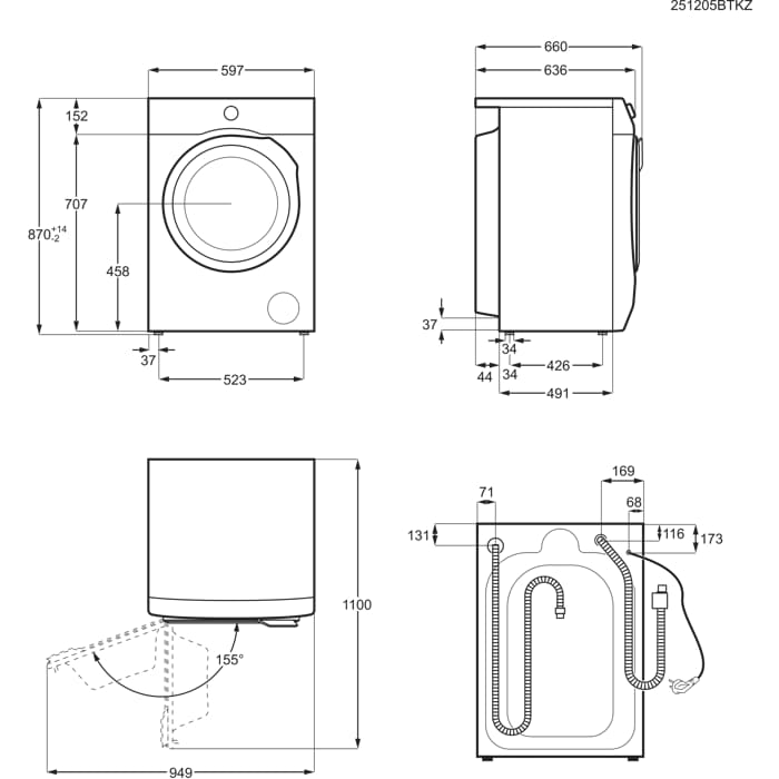 Installation Diagram with product measurements