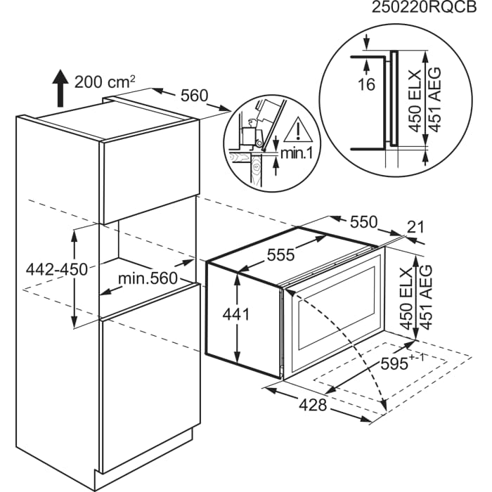 Installation Diagram with product measurements
