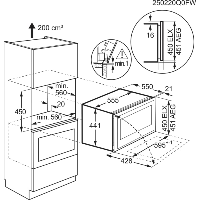Installation Diagram with product measurements