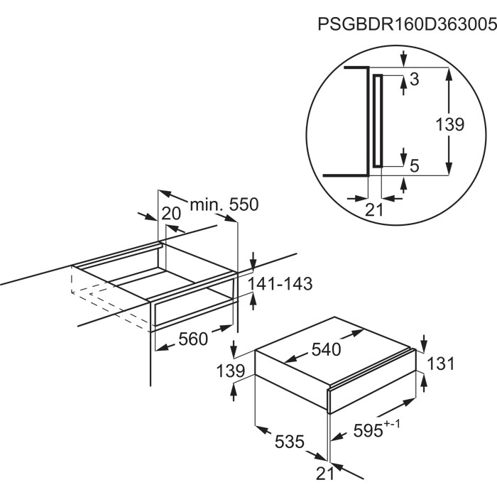 Installation Diagram with product measurements