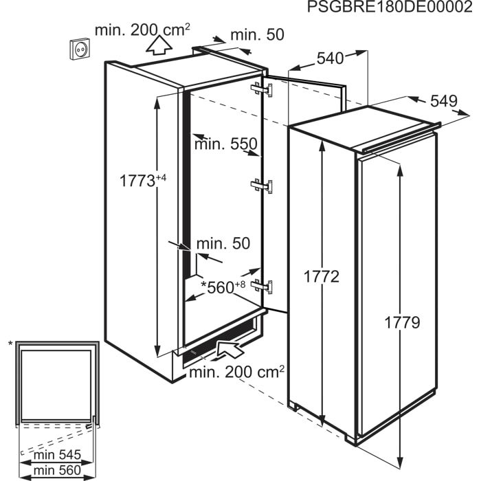 Installation Diagram with product measurements