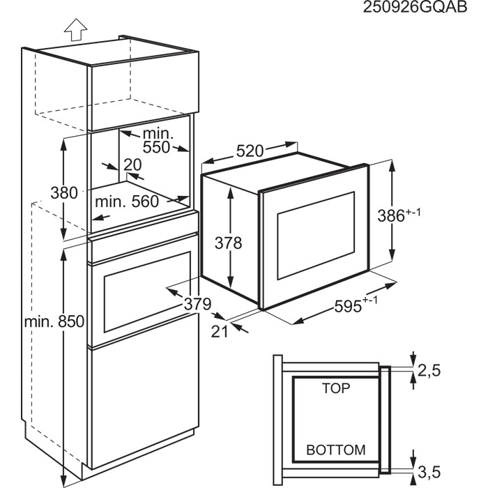Installation Diagram with product measurements