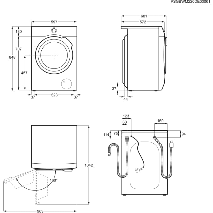 Installation Diagram with product measurements