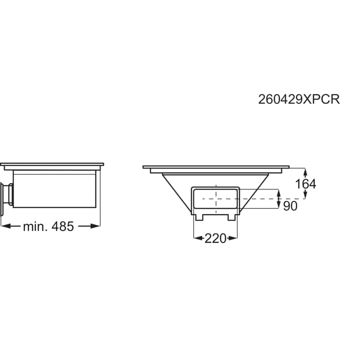 Installation Diagram with product measurements