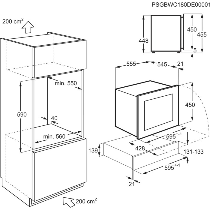Installation Diagram with product measurements