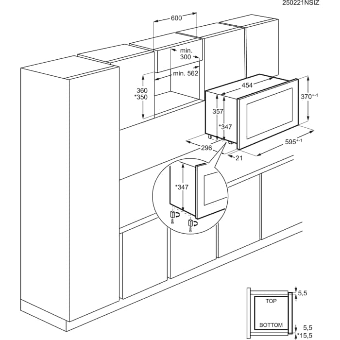 Installation Diagram with product measurements