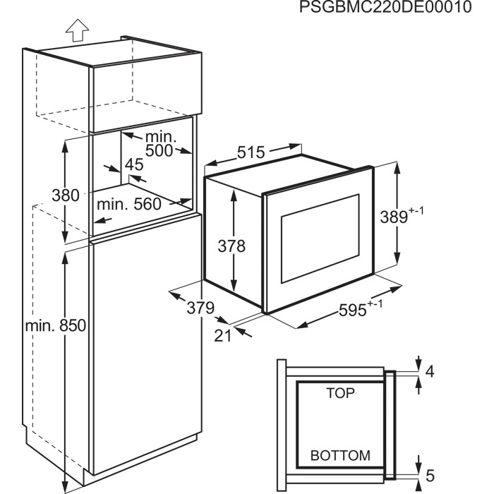 Installation Diagram with product measurements