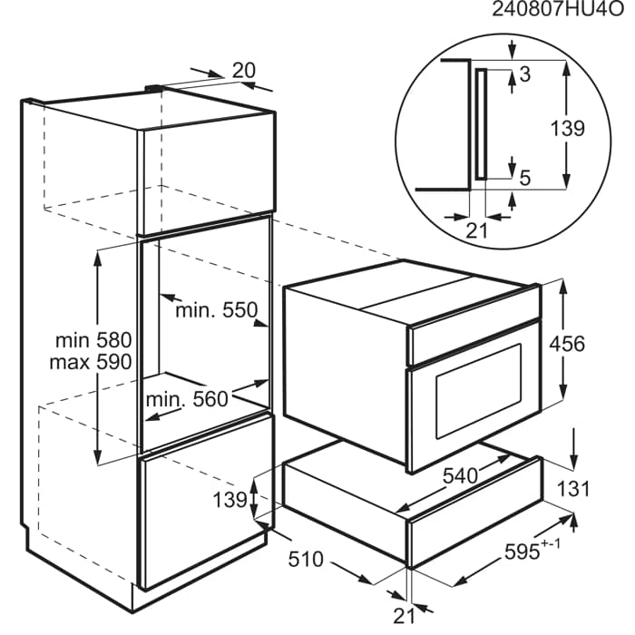 Installation Diagram with product measurements