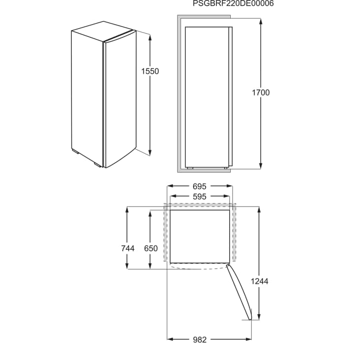 Installation Diagram with product measurements