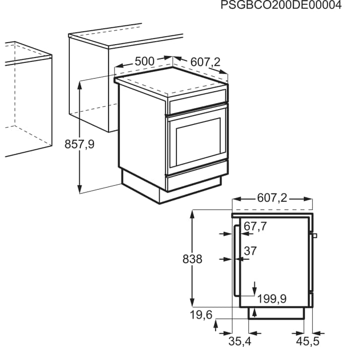 Installation Diagram with product measurements