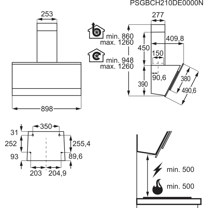 Installation Diagram with product measurements