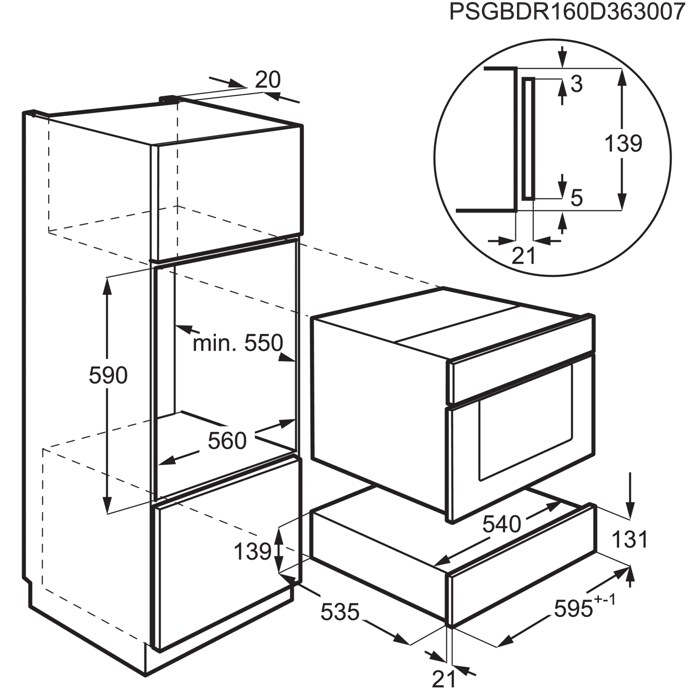 Installation Diagram with product measurements