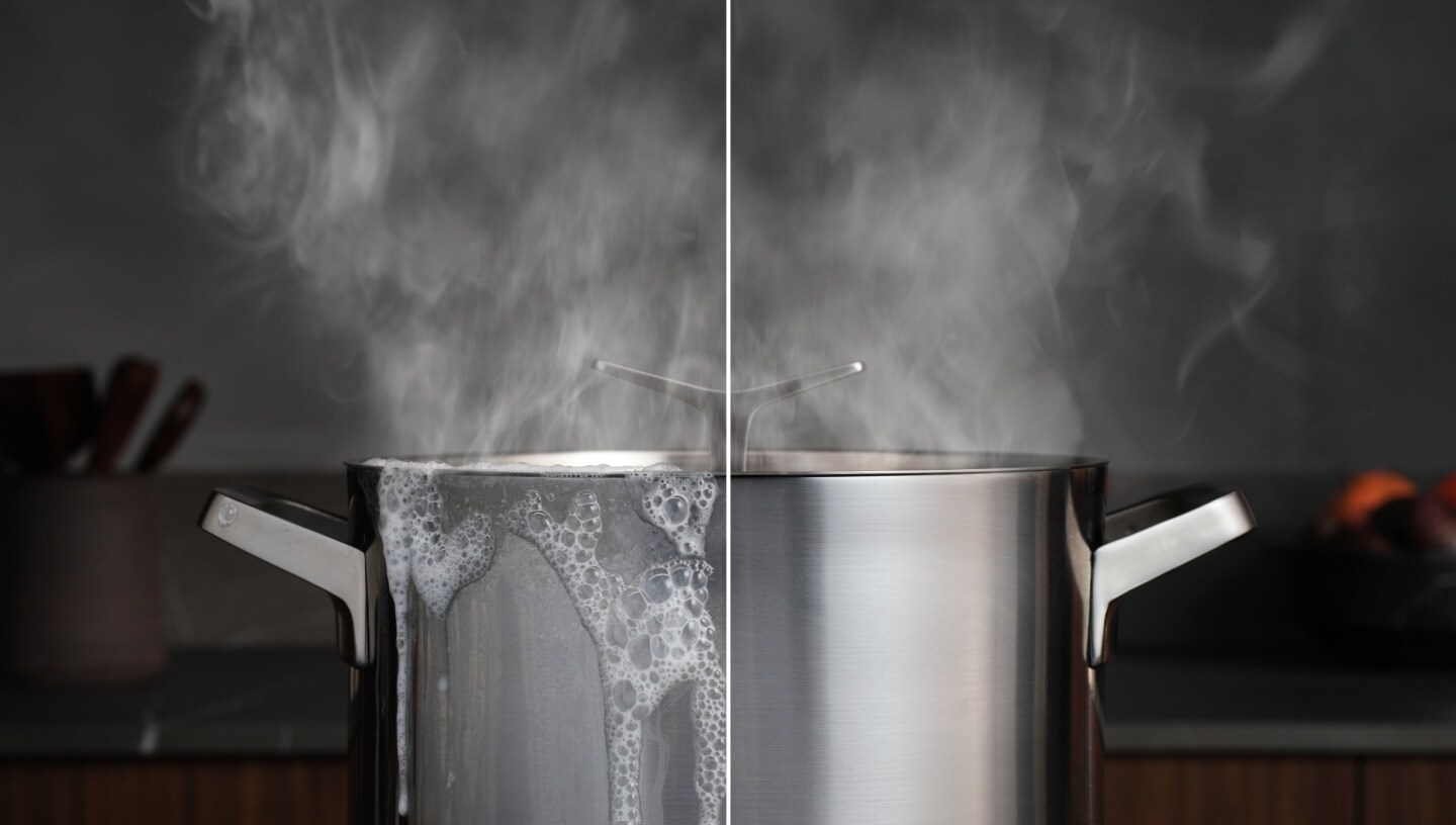 S funkciou SenseBoil® vs. bez SenseBoil®