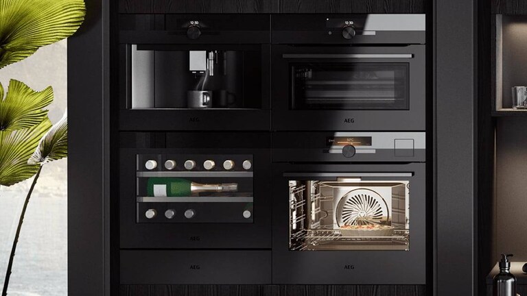 Wine cellar and coffee machine